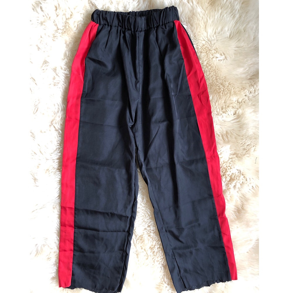 Red stripe joggers